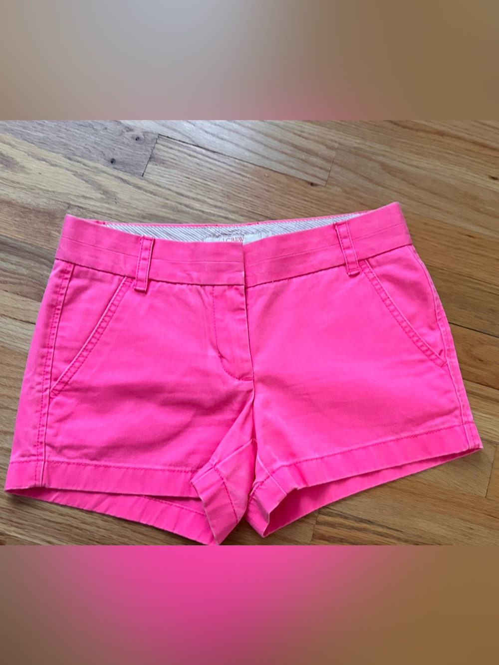 J. Crew Bright Hot Pink High-Waist Shorts